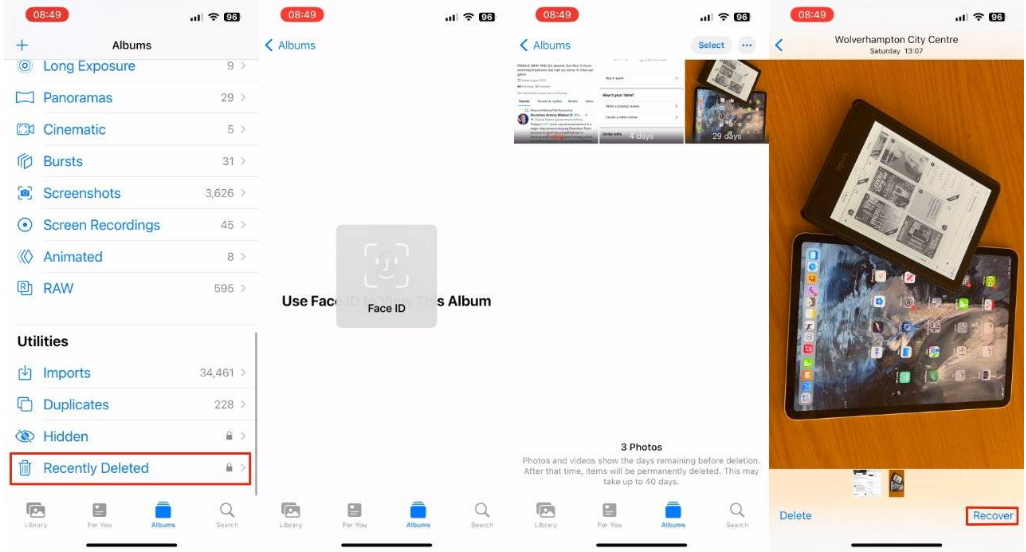 连山苹果14维修分享 iPhone14 上恢复已删除的照片 